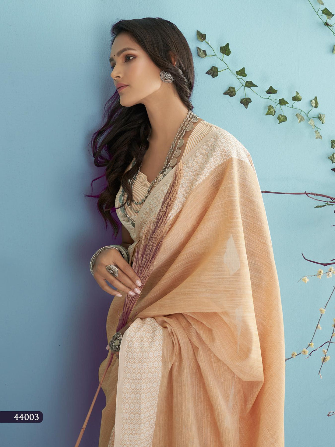 Musturd Soft Linen Silk With Chikankari Weaved Border Saree R1