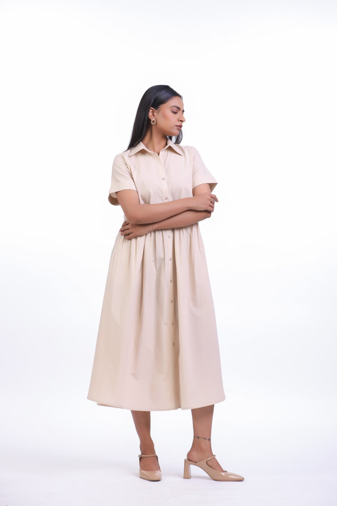 Women’s Beige Cotton Dress