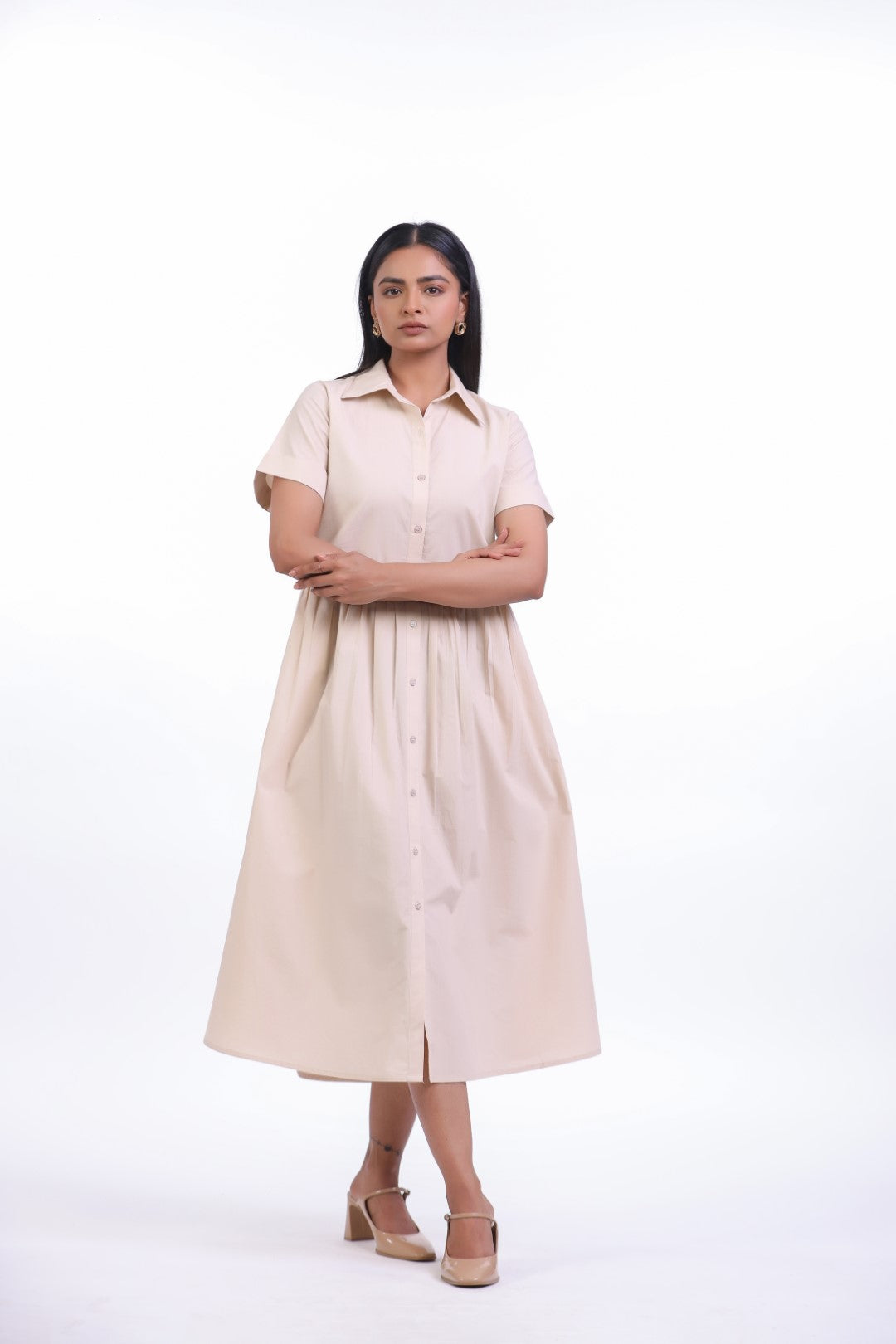 Women’s Beige Cotton Dress