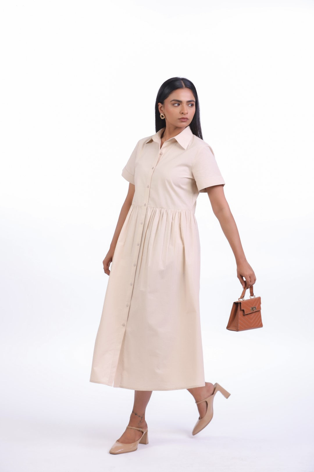 Women’s Beige Cotton Dress