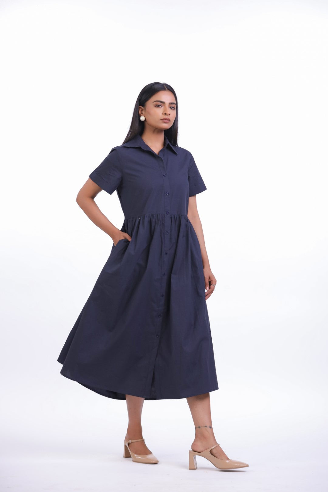 Women’s Navy Blue Cotton Dress