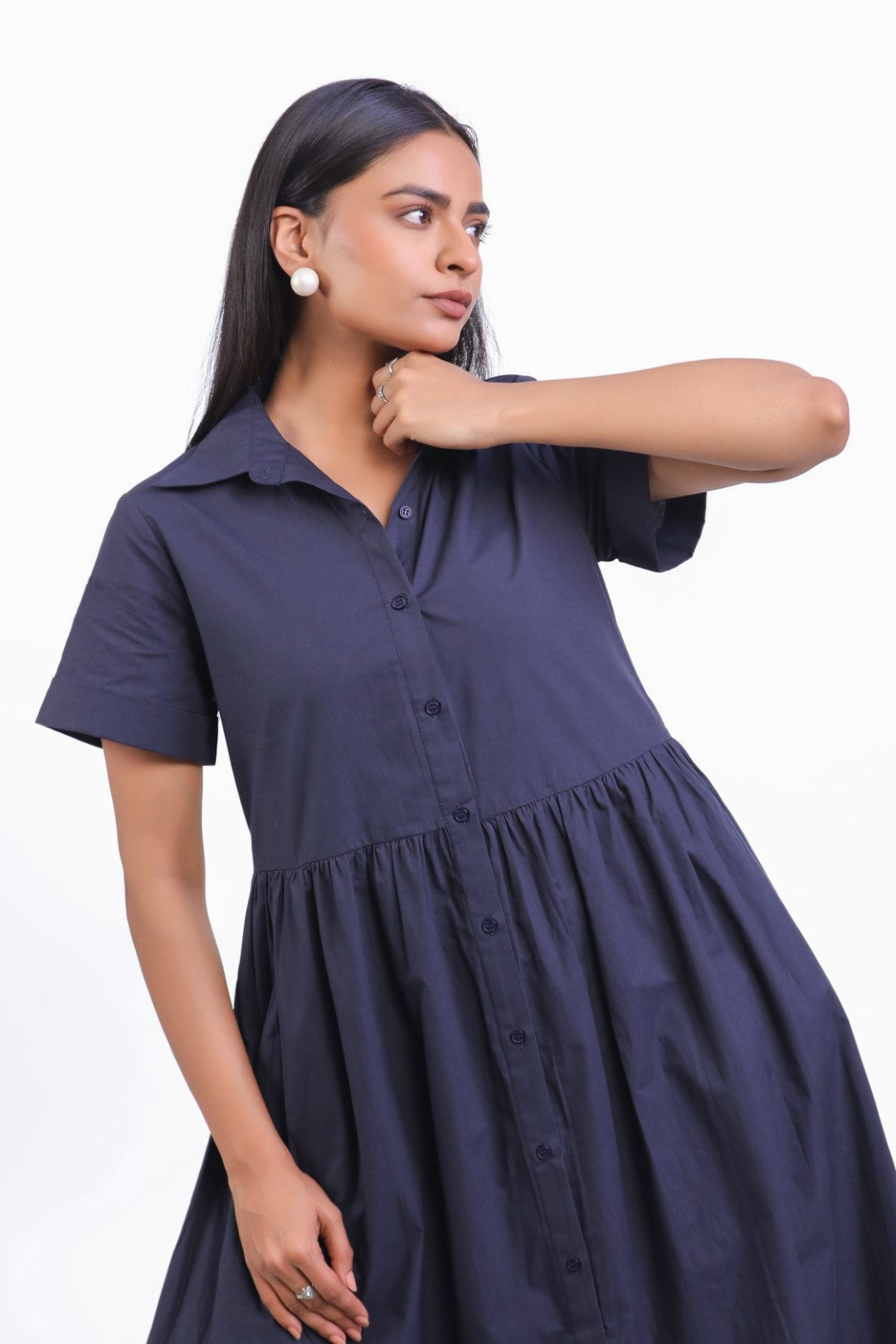 Women’s Navy Blue Cotton Dress