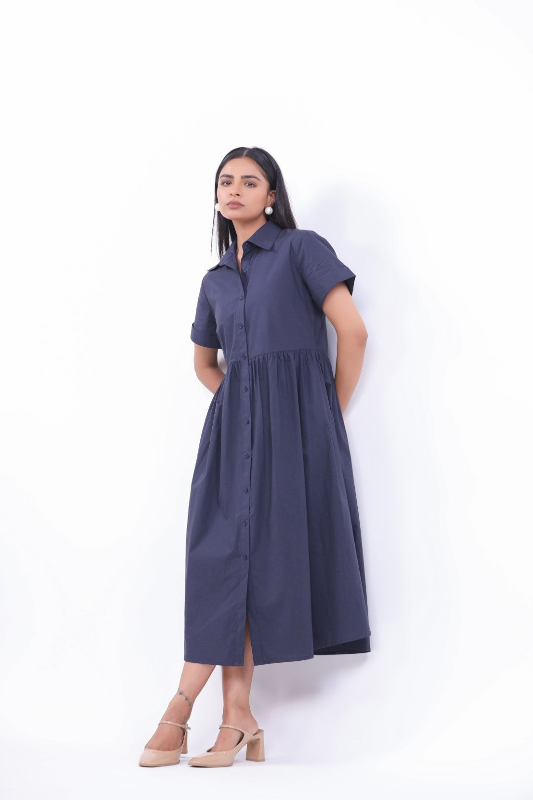 Women’s Navy Blue Cotton Dress