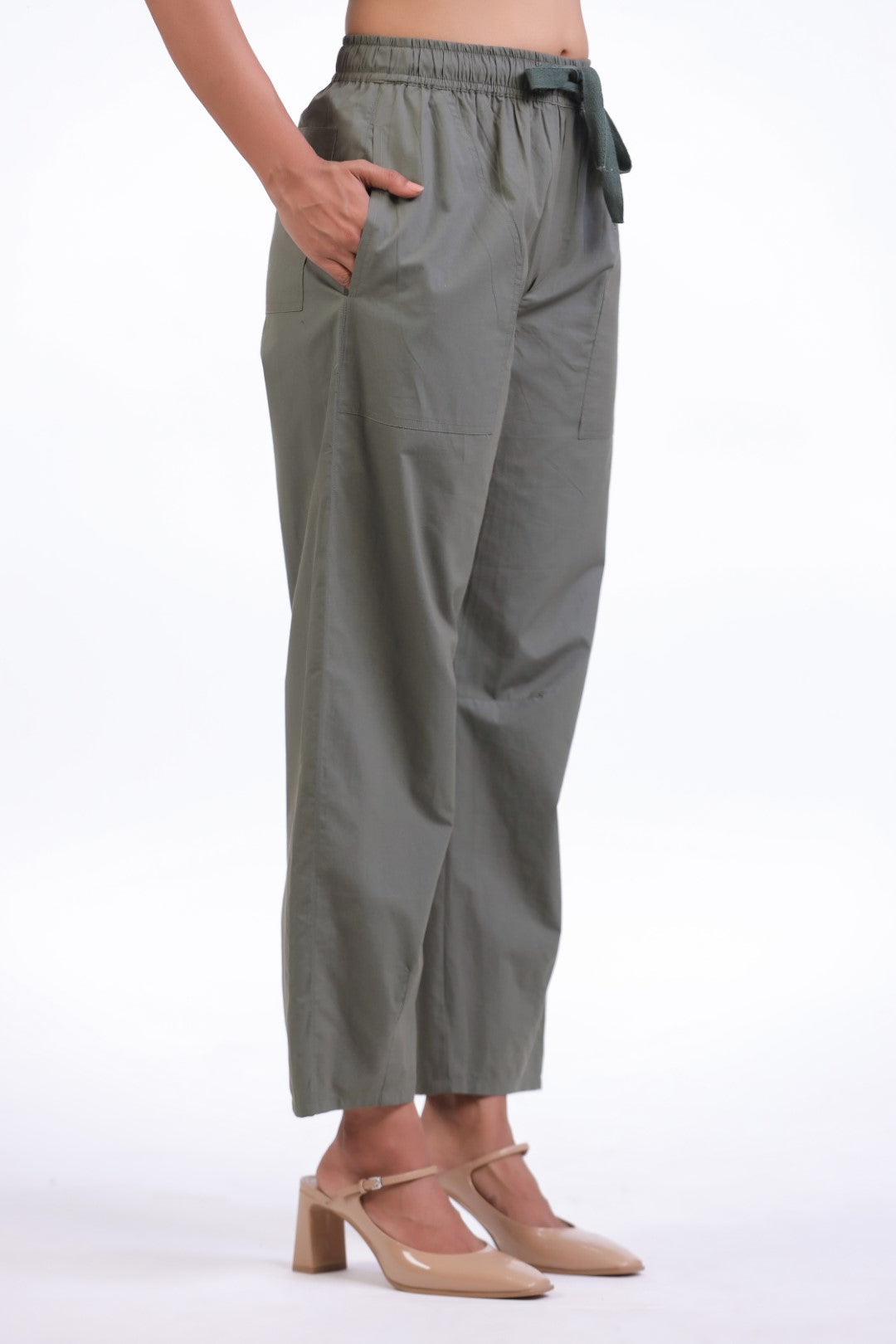 Women’s Green Cotton Trouser