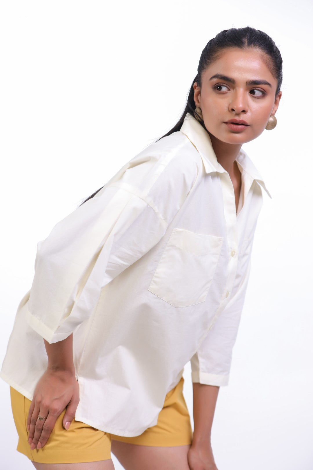 Women’s Off White Cotton Poplin Top