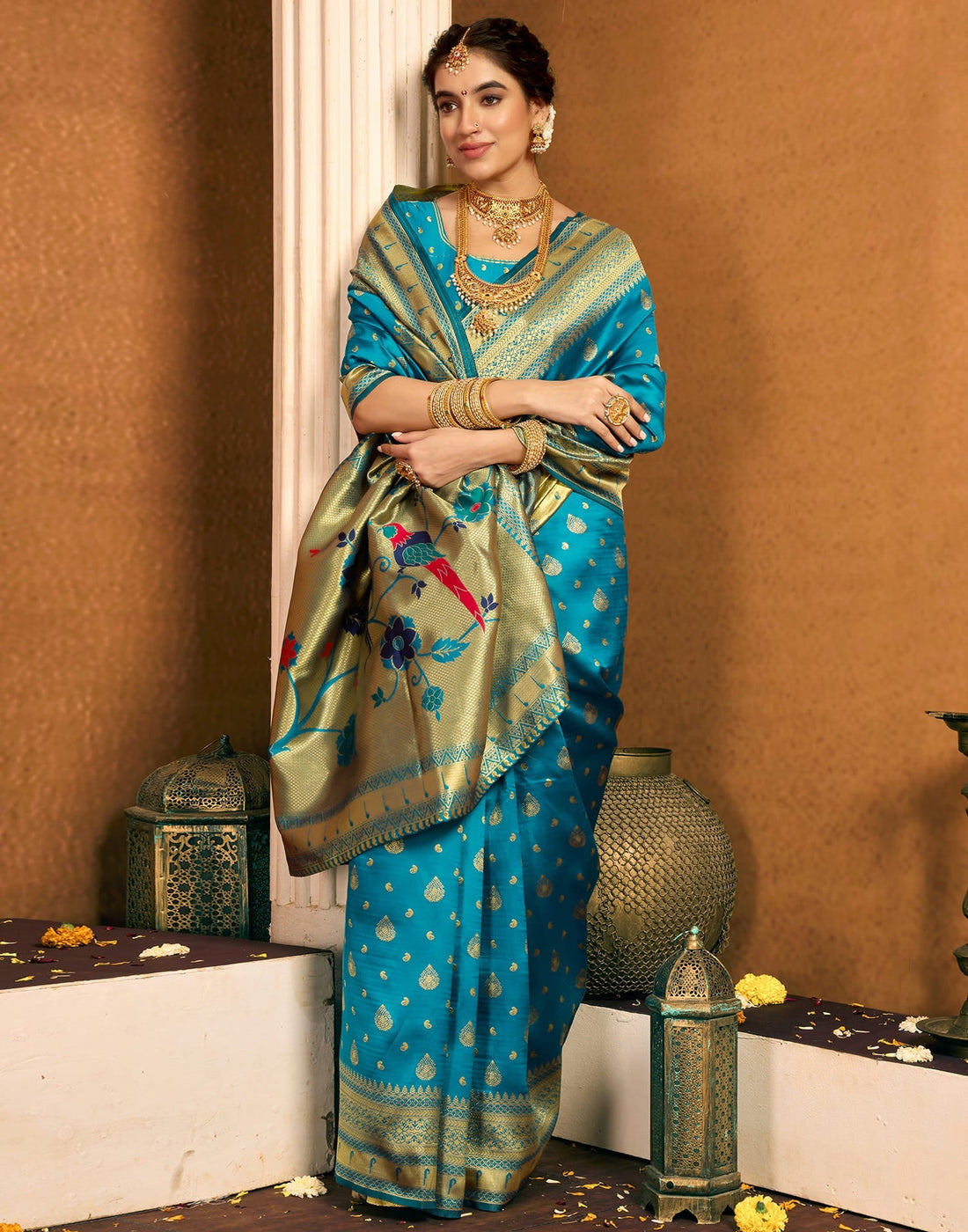 Blue Silk Woven Paithani Saree