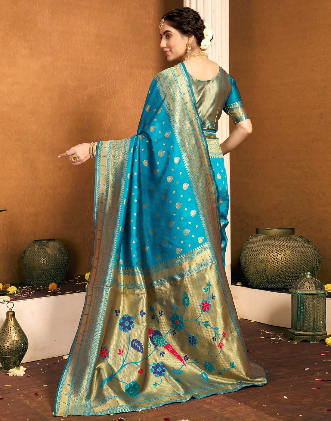 Blue Silk Woven Paithani Saree