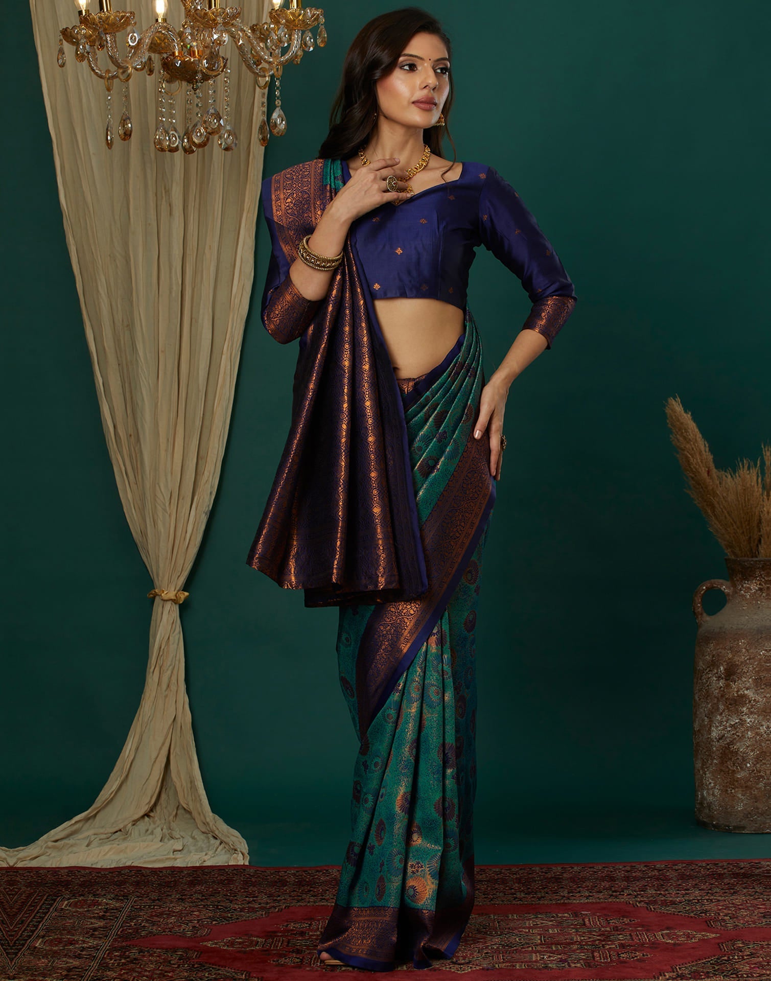 Green Silk Woven Saree