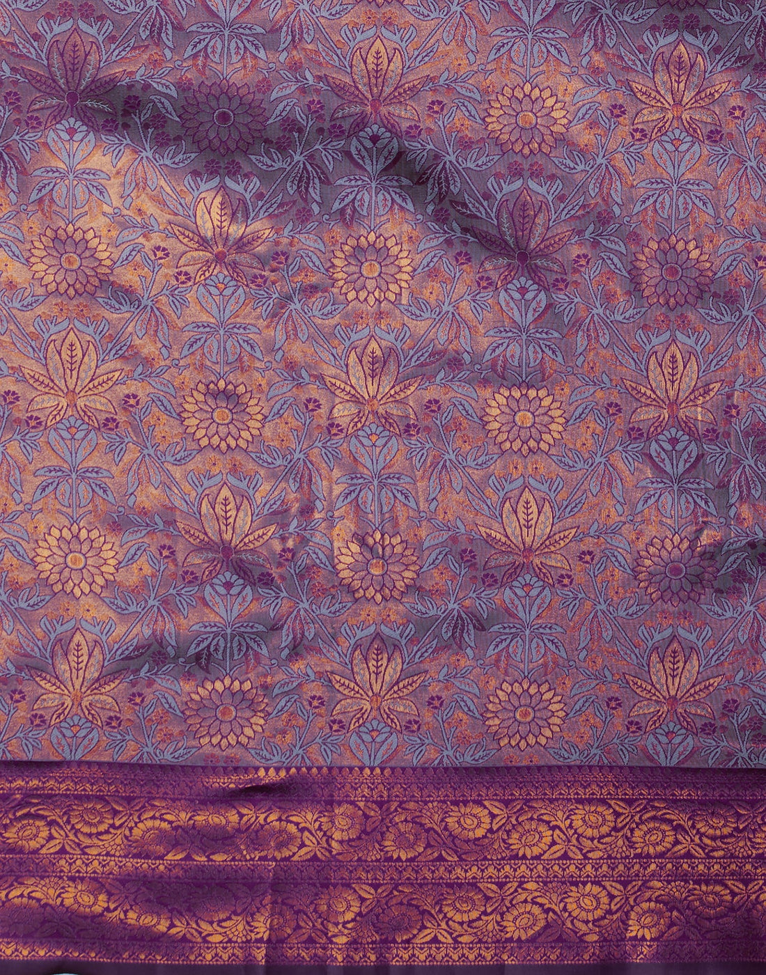 Lavender Silk Blend Woven Saree