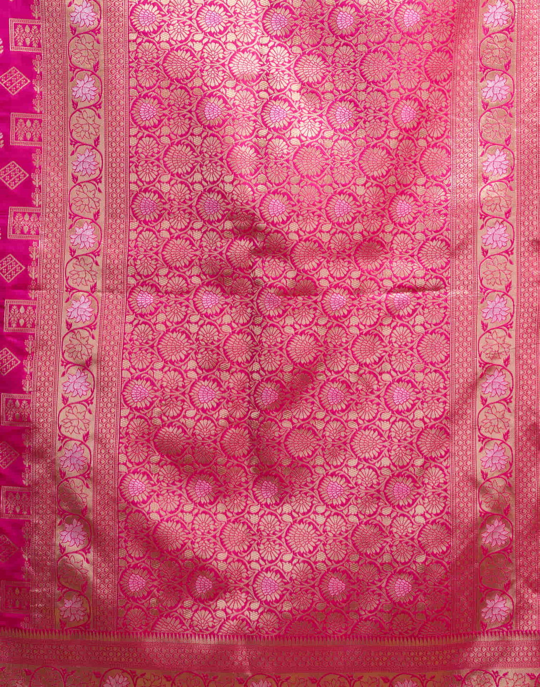 Rani Pink Silk Woven Banarasi Saree