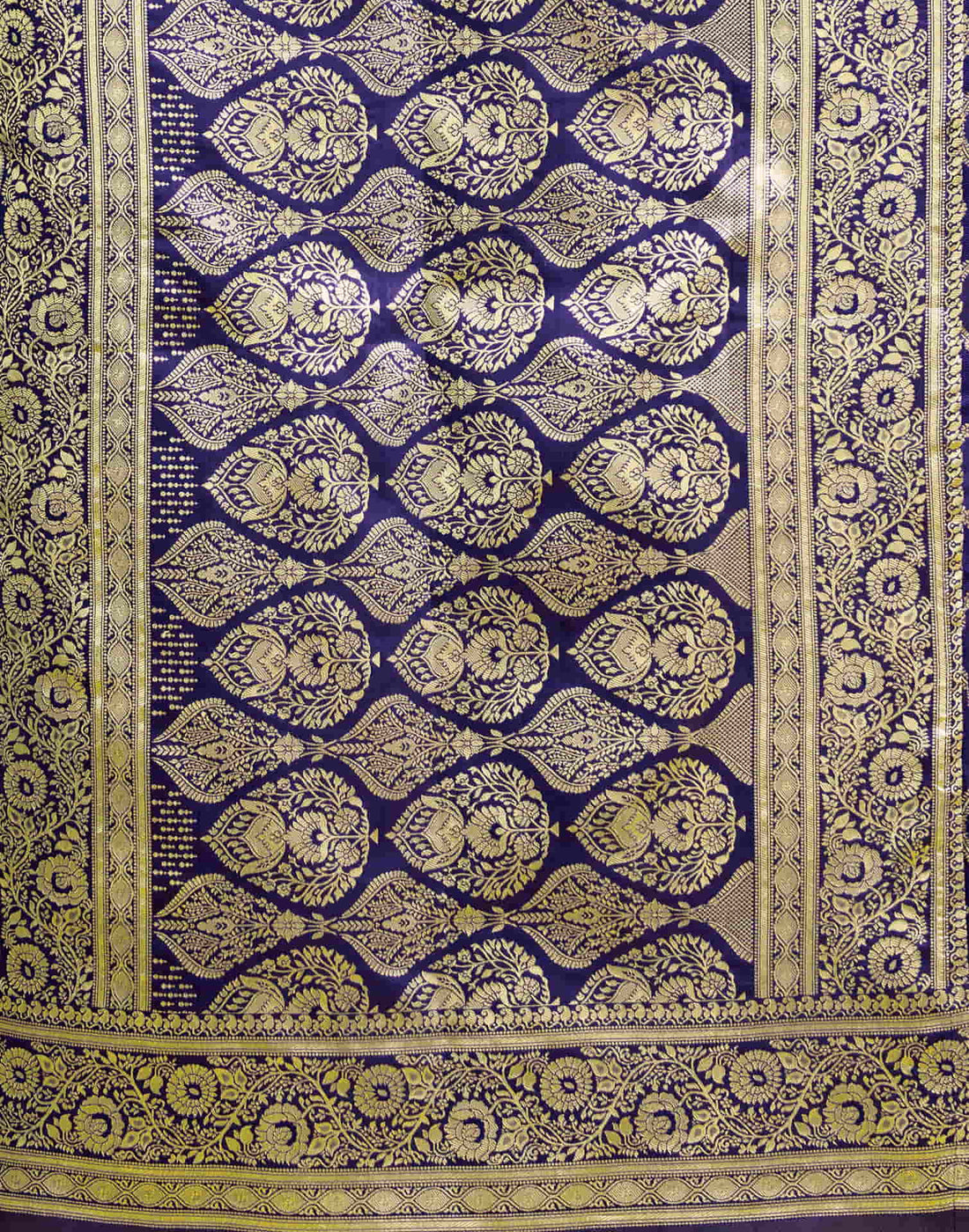 Navy Blue Silk Woven Banarasi Saree