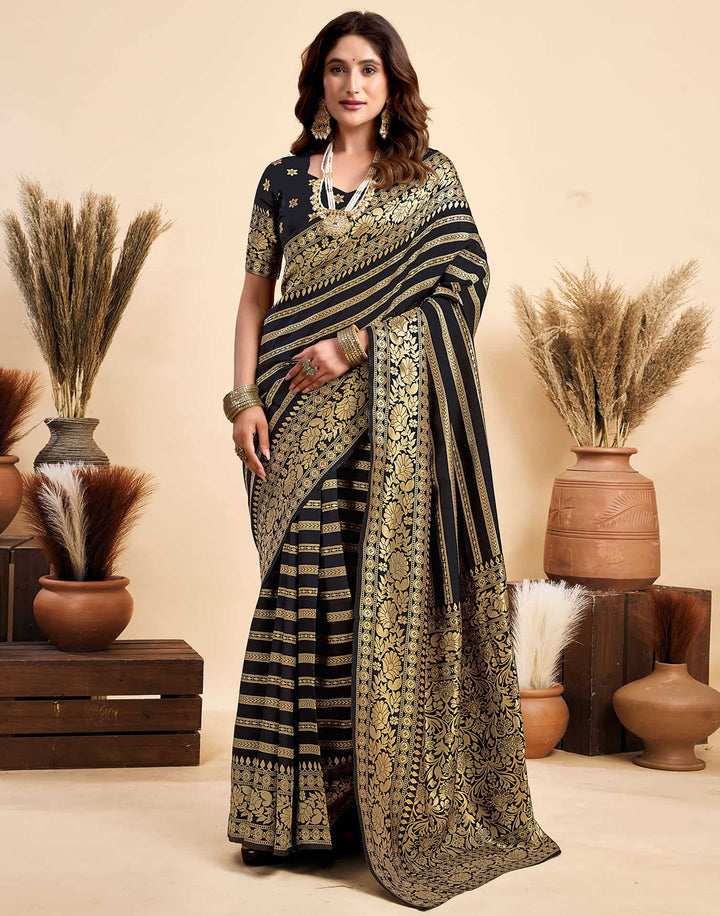 Black Silk Woven Saree