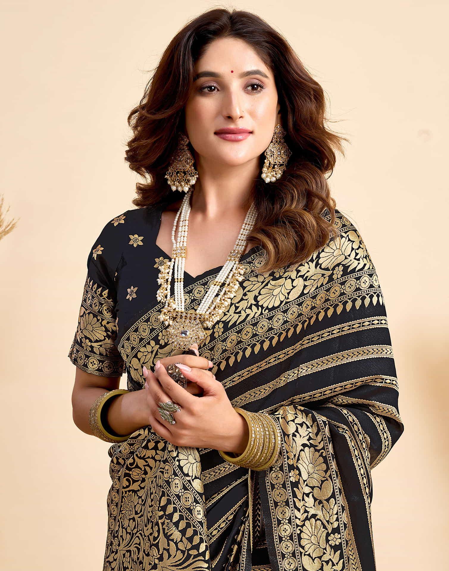 Black Silk Woven Saree