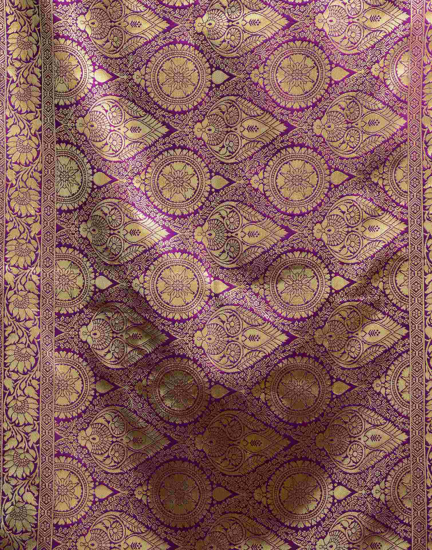 Lime Green Silk Woven Banarasi Saree