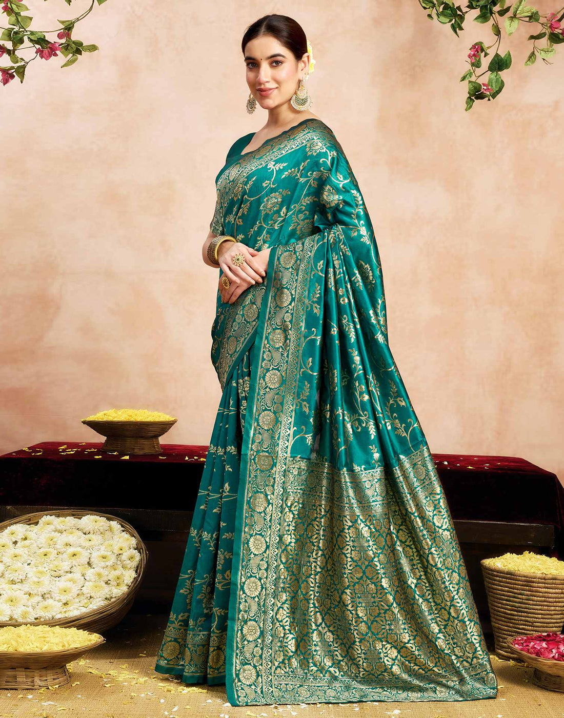Green Silk Woven Banarasi Saree