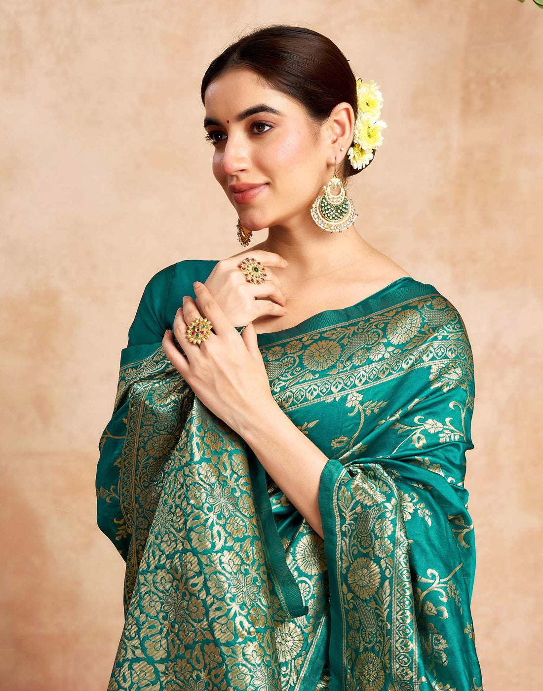 Green Silk Woven Banarasi Saree
