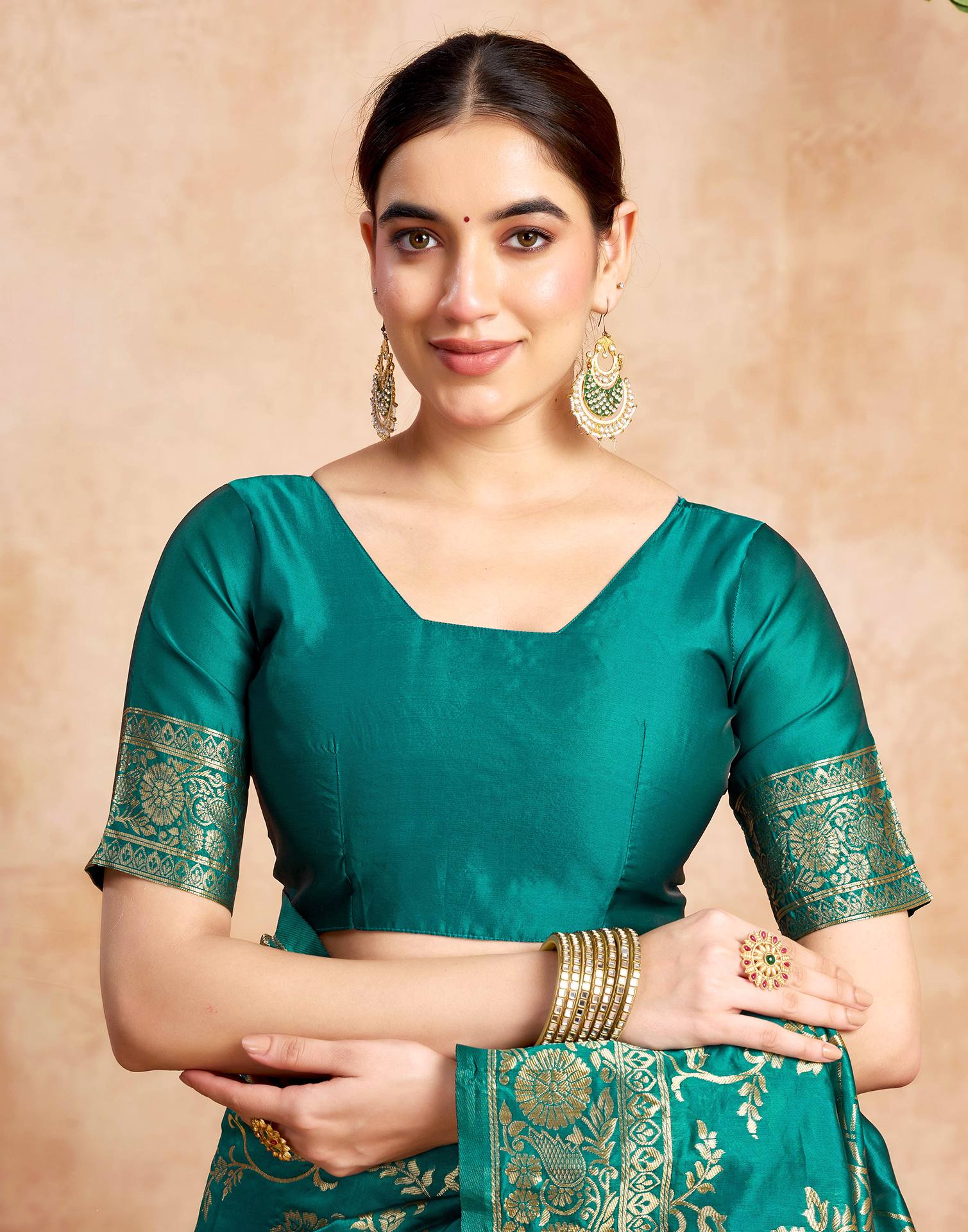 Green Silk Woven Banarasi Saree