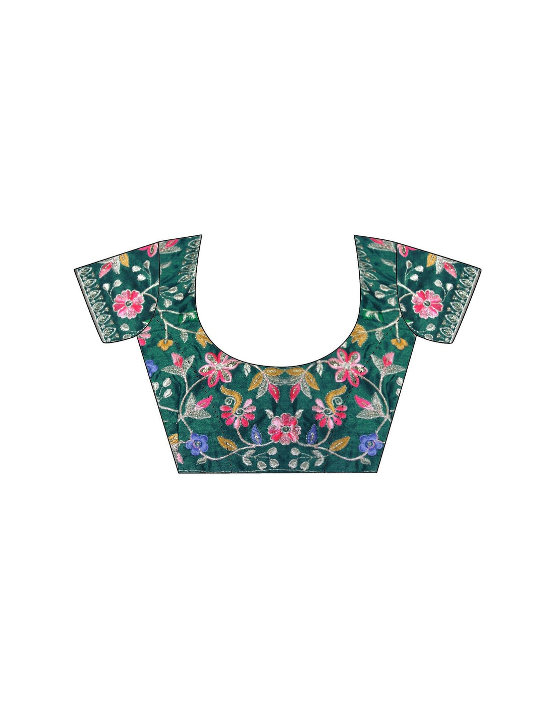 Green Georgette Printed Bandhani Saree