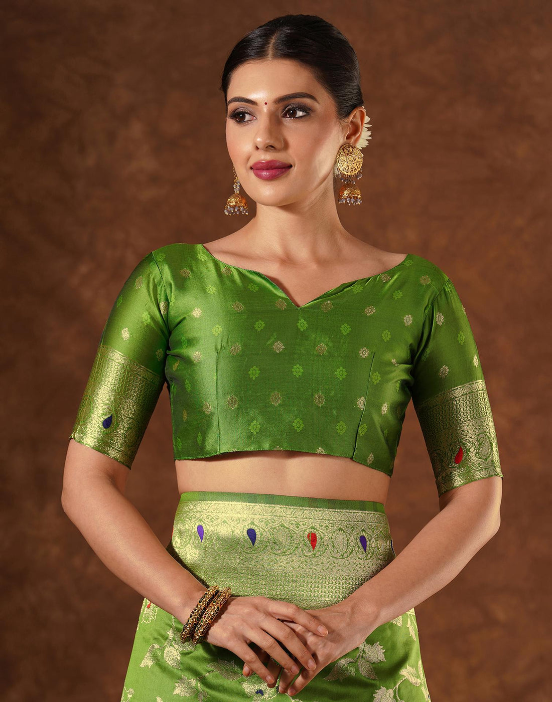 Green Silk Woven Banarasi Saree
