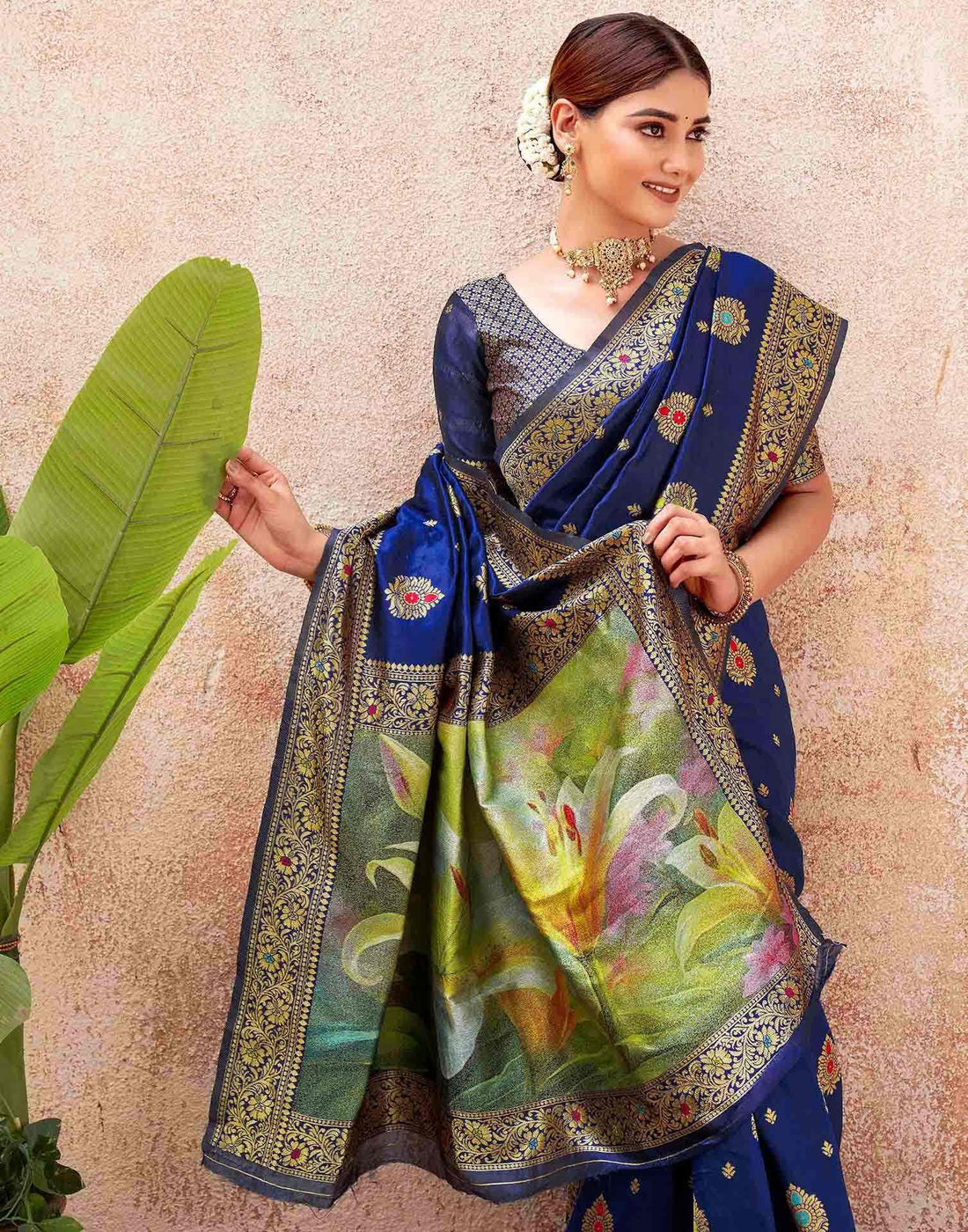 Blue Silk Woven Banarasi Saree