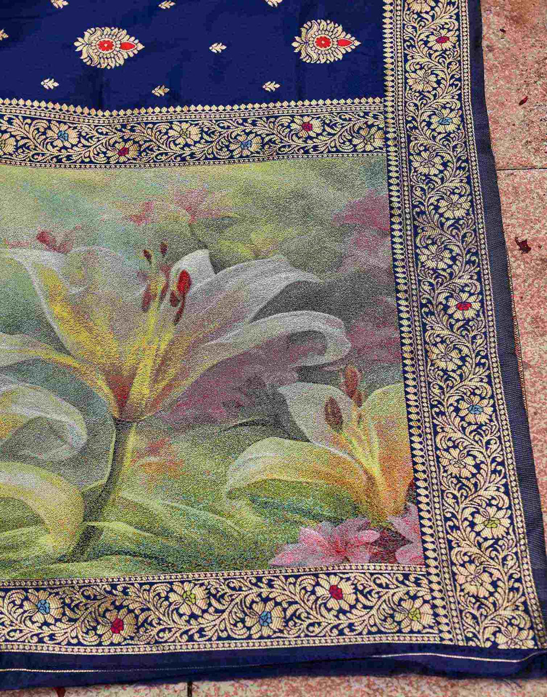 Blue Silk Woven Banarasi Saree