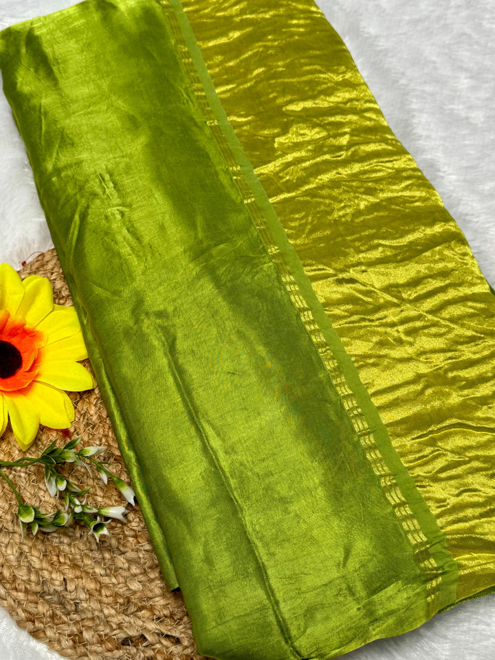 Luxury Plain Pure Modal Gajji Silk Saree With Zari Pallu Natural dyeing Saree-26