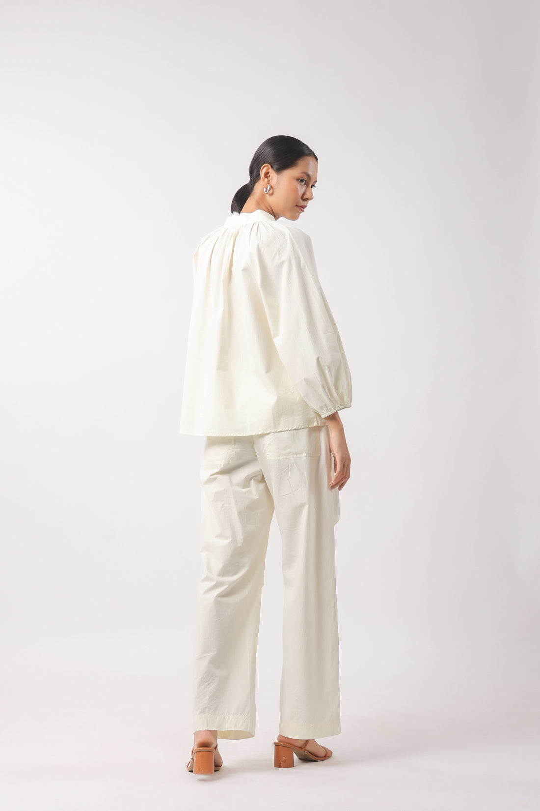 Women’s Beige Cotton Poplin Co-Ord Set