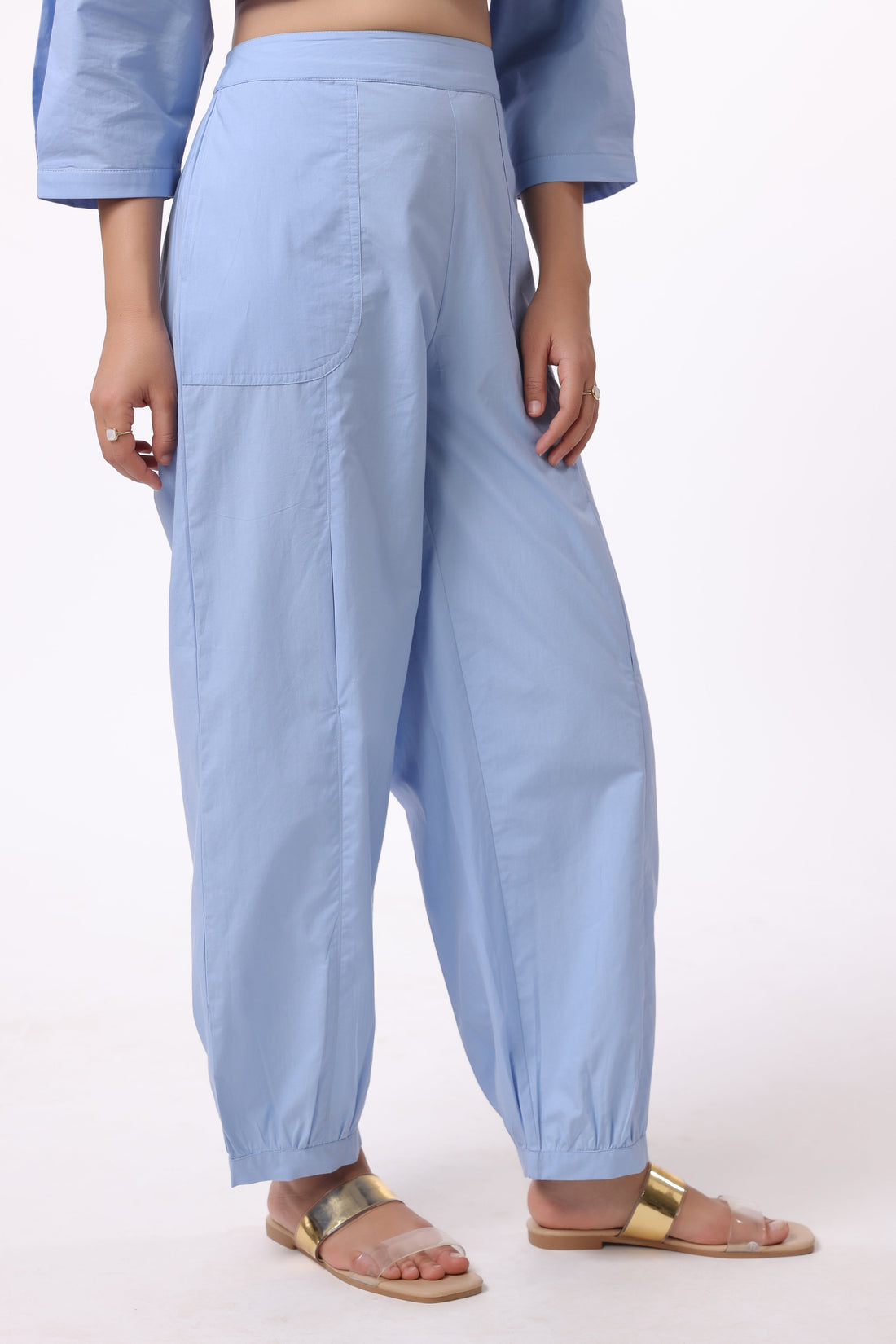 Women’s Blue Cotton Trouser