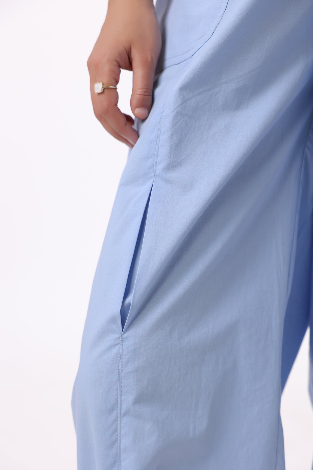 Women’s Blue Cotton Trouser