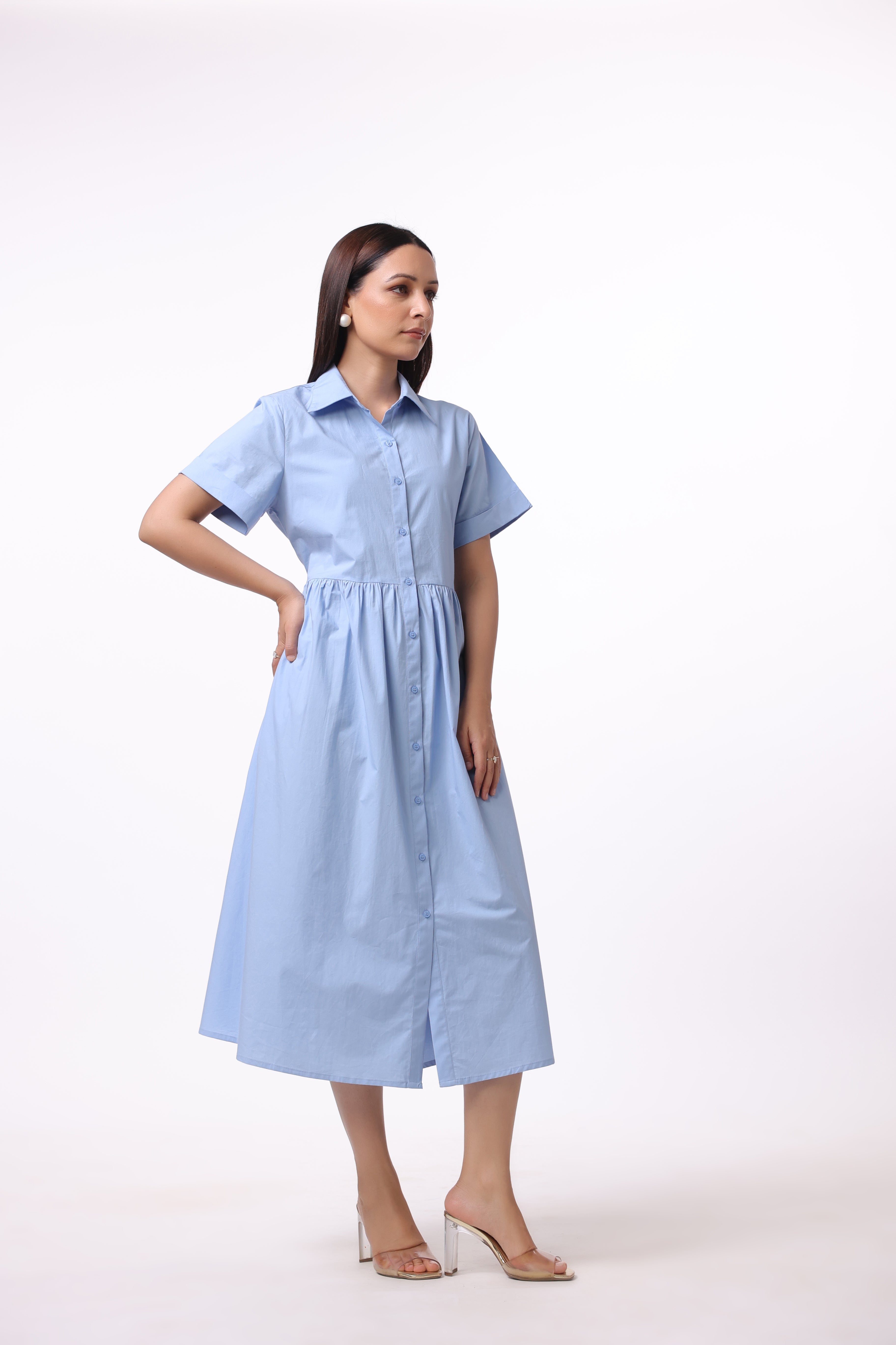 Women’s Blue Cotton Dress