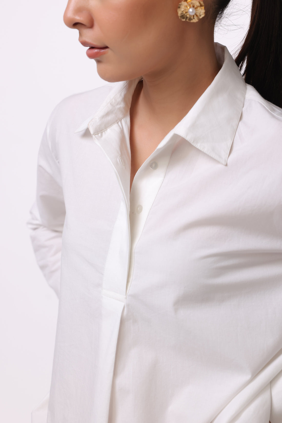 Women White Solid Cotton Top & Short Co-Ord Set