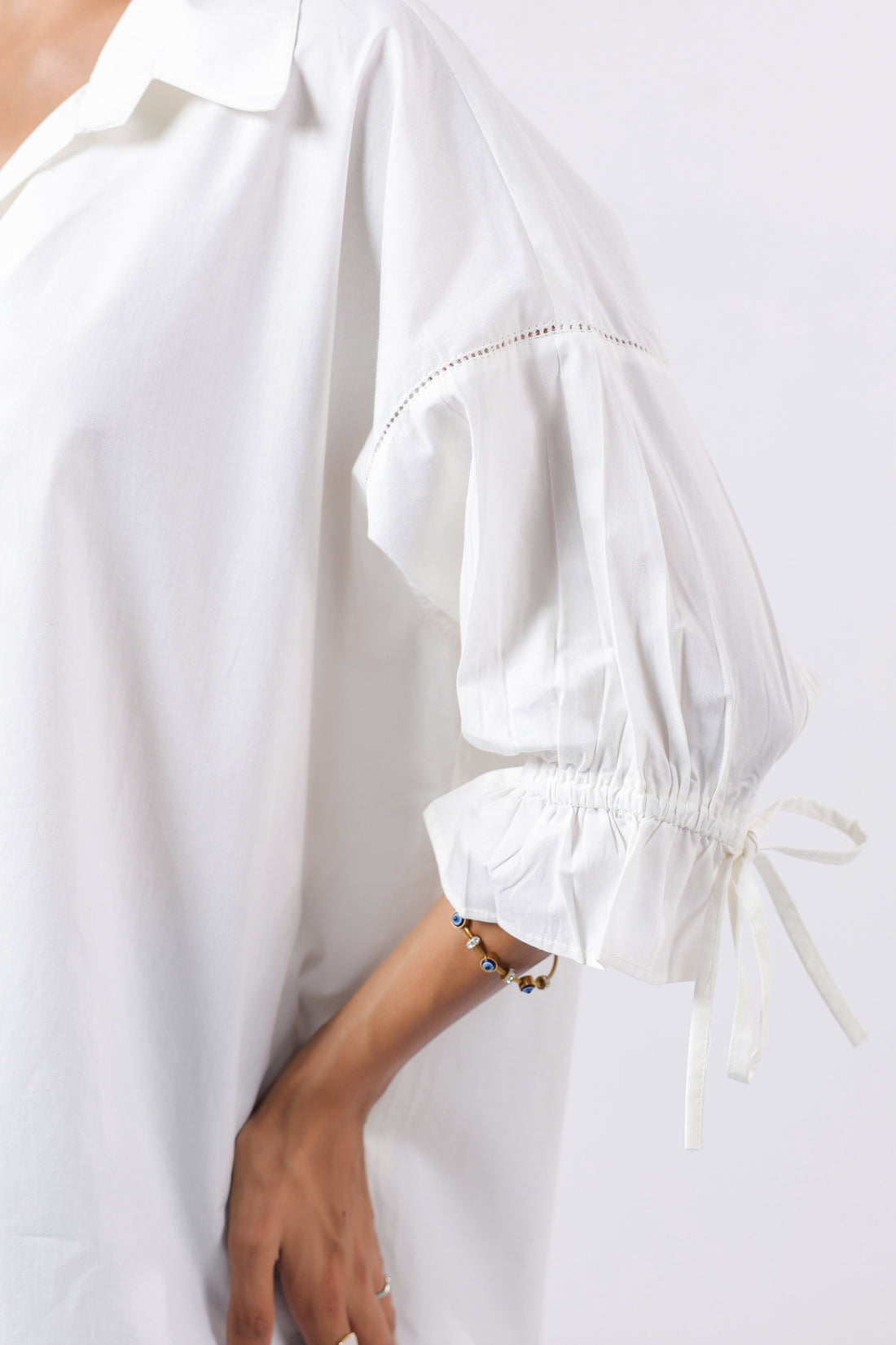 Women’s White Cotton Poplin Top