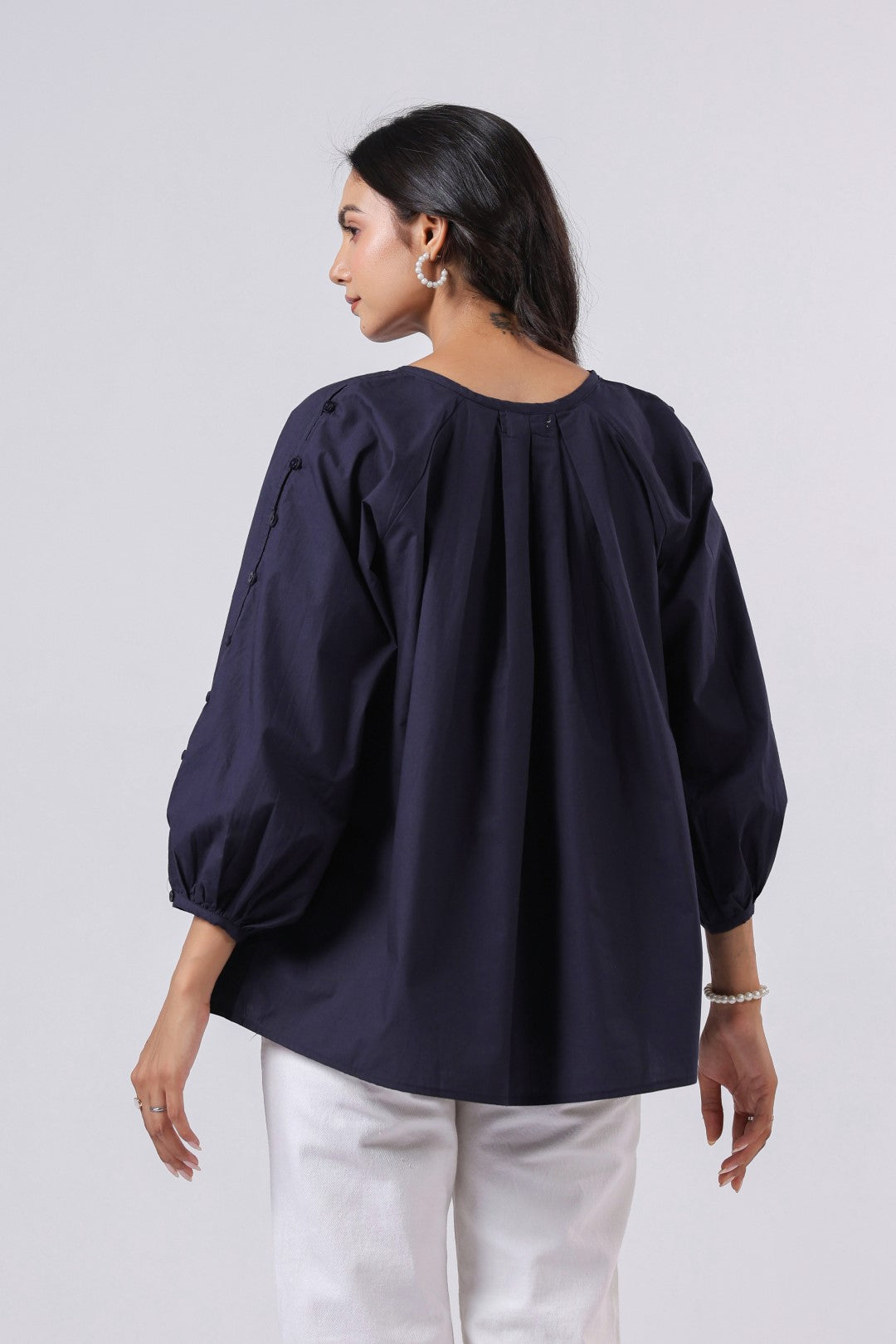 Women's navy cotton tops