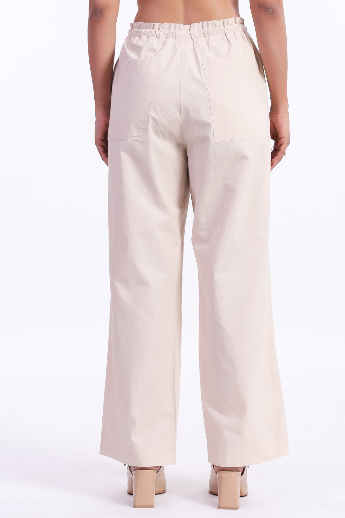 Women’s Beige Cotton Trouser