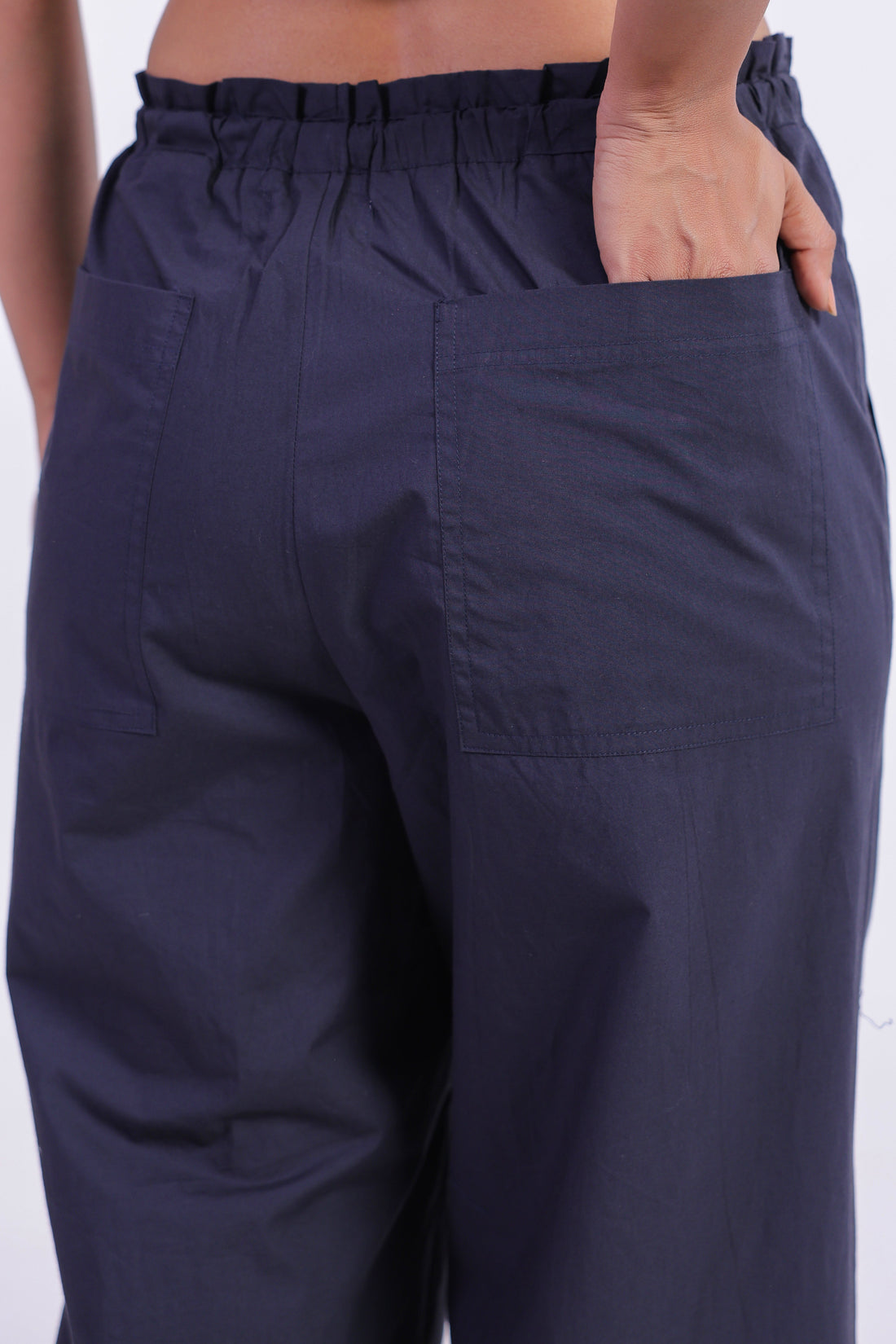 Women’s Navy Blue Cotton Trouser
