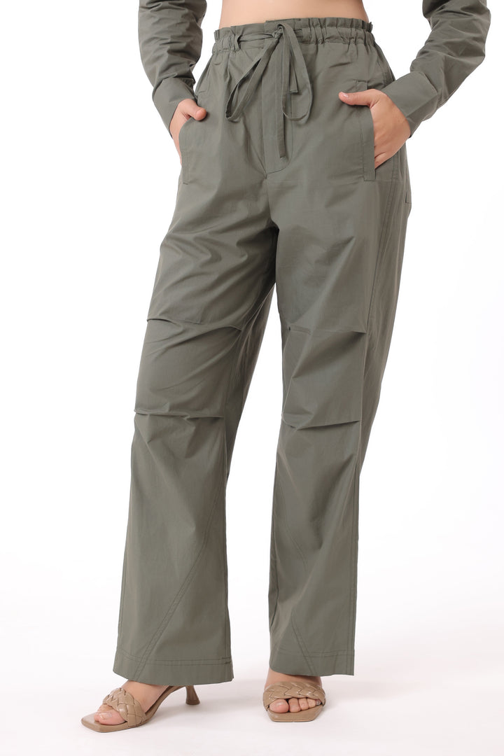 Women’s Green Cotton Trouser