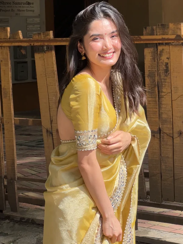 Banarasi Rajkumari Mirror Work Tissue Silk Saree