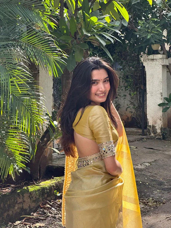 Banarasi Rajkumari Mirror Work Tissue Silk Saree